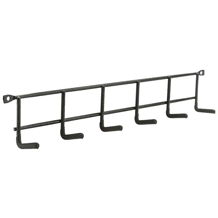 National Hardware 16 in. L Vinyl Coated Black Steel Household Hook Rack 15 lb. cap. 1 pk (Pack of 6)