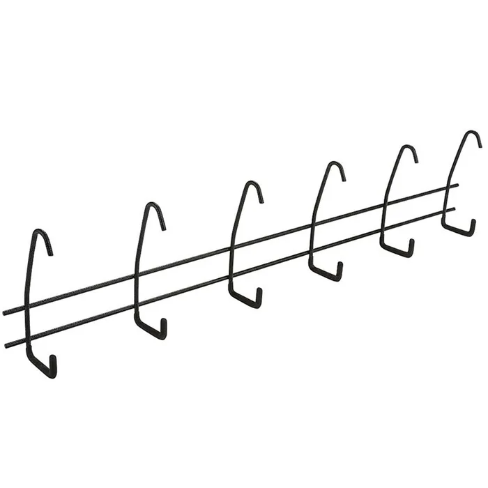 National Hardware 27-1/2 in. L Vinyl Coated Black Steel Long Handle Hook Rack 10 lb. cap. 1 pk (Pack of 6)