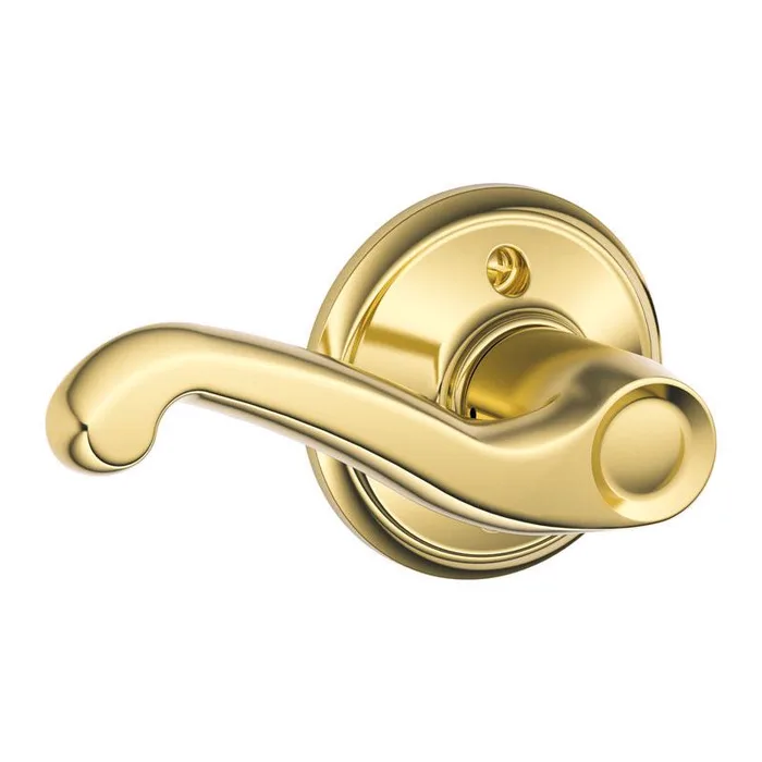 Schlage Flair Bright Brass Dummy Lever