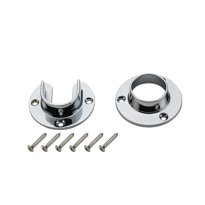National Hardware 1.31 in. L X 1.31 in. D Polished Chrome Steel Closet Flange Set (Pack of 6)