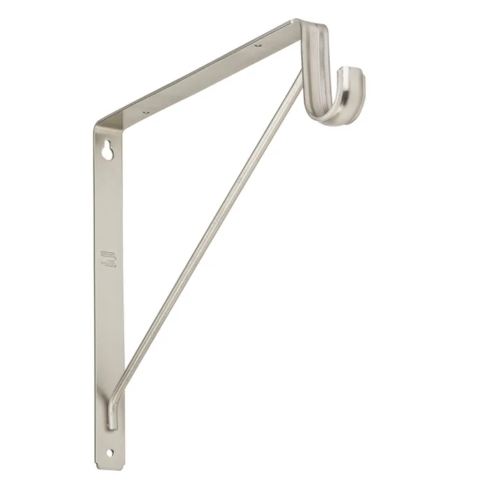 National Hardware 12.45 in. L X 0.28 in. D Satin Nickel Steel Closet Rod Bracket (Pack of 10)