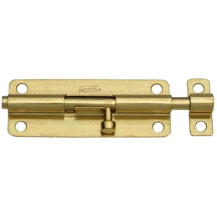 National Hardware 5 in. L Brass-Plated Steel Barrel Bolt 1 pk (Pack of 5)