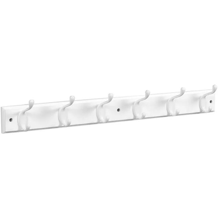National Hardware 27 in. L White Wood White Hook Rack 1 pk (Pack of 4)