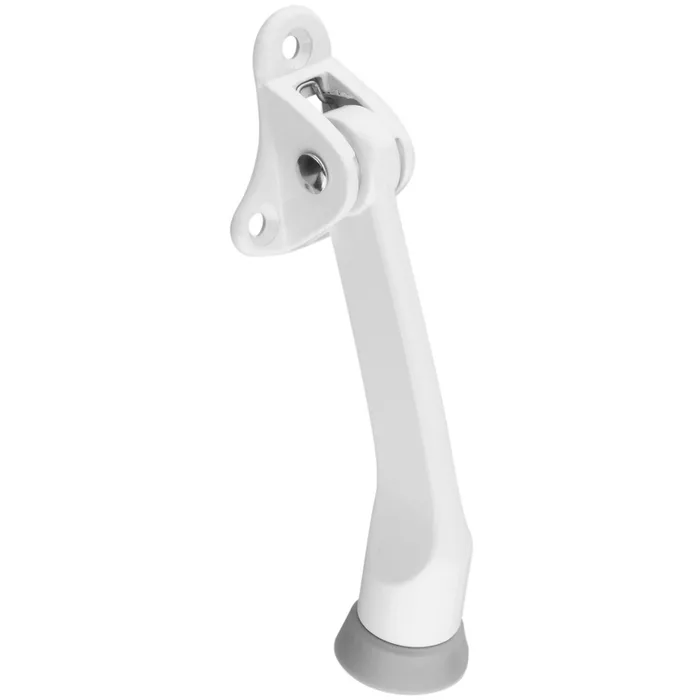 National Hardware Zinc w/Rubber Tip White Kick-Down Door Holder Mounts to door .75 in. (Pack of 5)