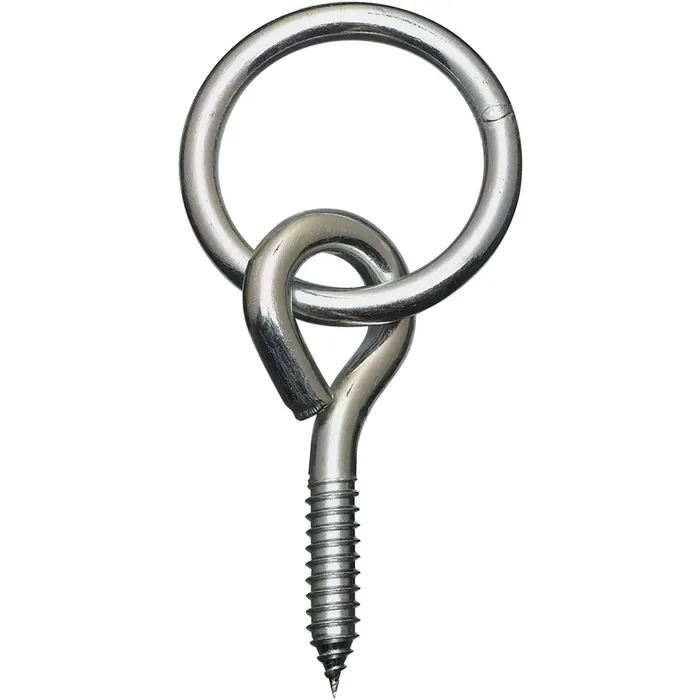 National Hardware Medium Zinc-Plated Silver Steel 3-1/2 in. L Rings w/Screw Eyes 160 lb 1 pk (Pack of 10)