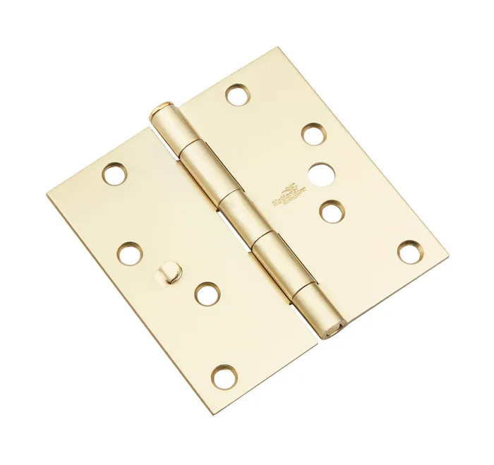 National Hardware 4 in. L Satin Brass Door Hinge 3 pk (Pack of 5)