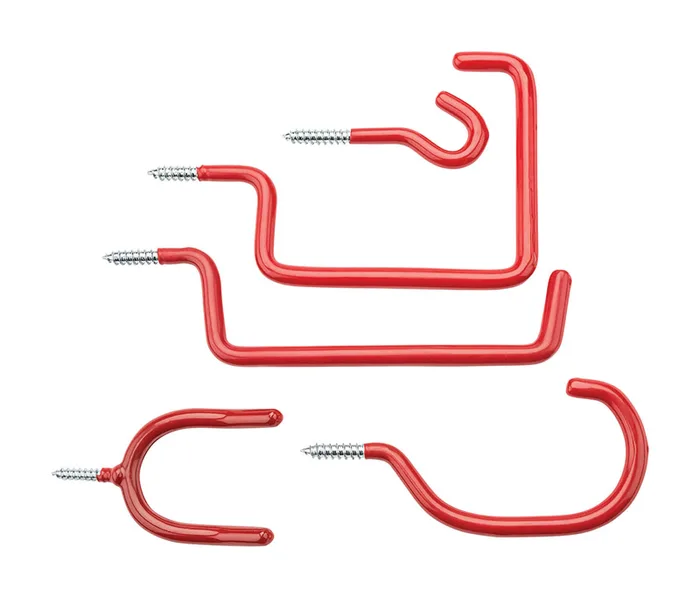 National Hardware Red Steel/Vinyl Assorted Screw Hook 5 pk (Pack of 6)