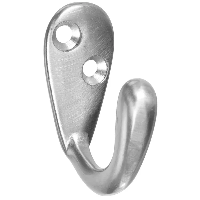National Hardware Satin Nickel Silver Robe Hook (Pack of 40)
