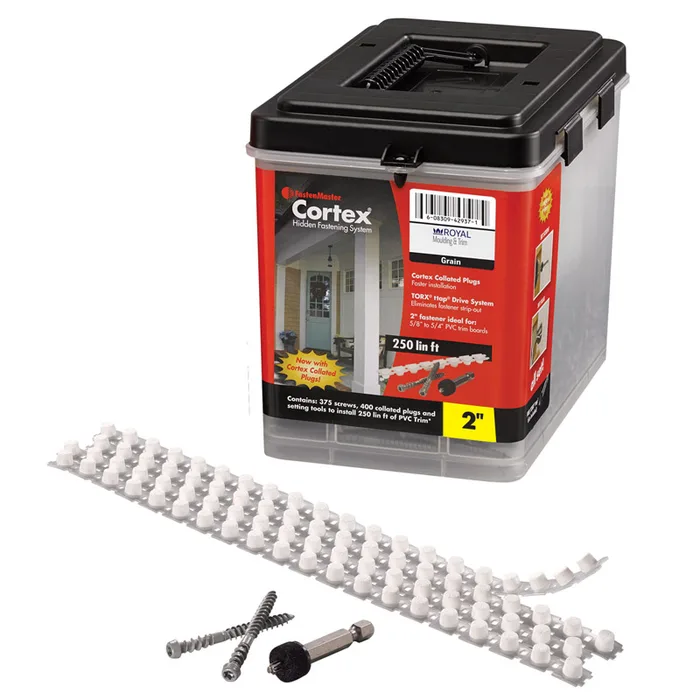 FastenMaster Cortex No. 9 X 2 in. L Star Trim Head Self Tapping Trim Screws with Plugs (Pack of 4)