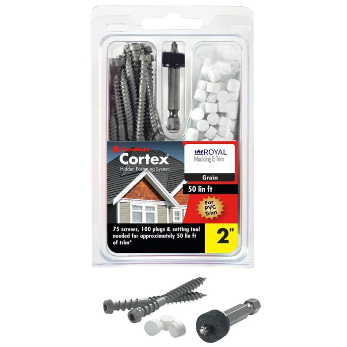 FastenMaster Cortex No. 9 X 2 in. L Star Trim Head Self Tapping Trim Screws with Plugs (Pack of 10)
