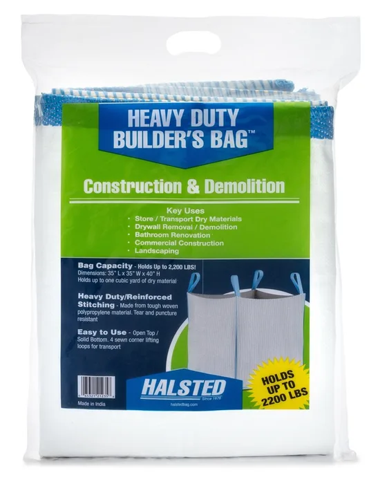 Halsted Builder's Bag 200 gal White Plastic Open Top Garbage Can