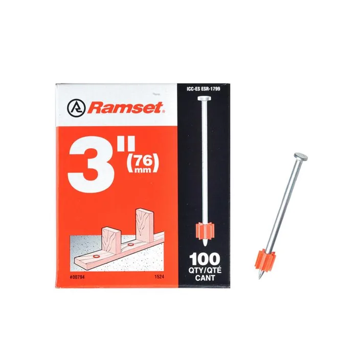 Ramset .3 in. D X 3 in. L Steel Flat Head Drive Pin 100 pk