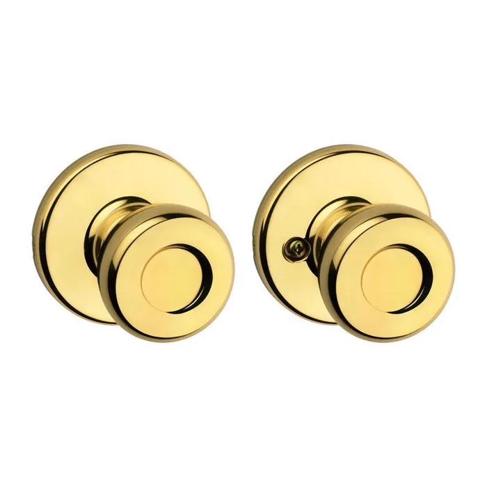 Kwikset Tylo Polished Brass Passage Lockset 1-3/4 in.