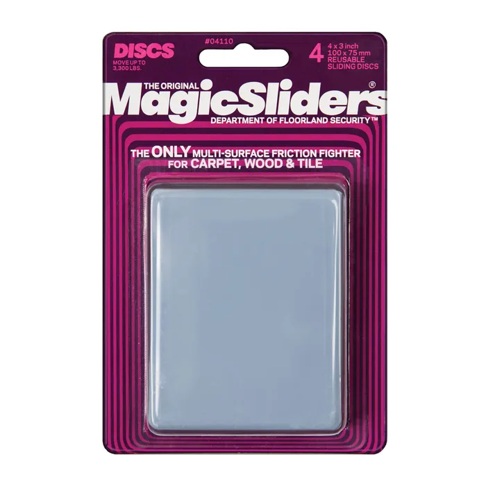Magic Sliders Gray Adhesive Nylon/Plastic Sliding Discs 4 pk (Pack of 3)
