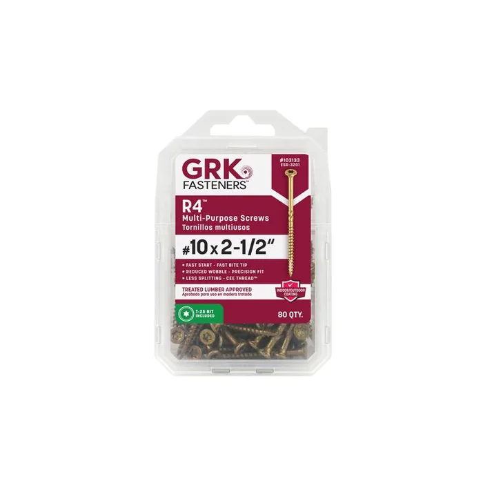 GRK Fasteners No. 10 X 2-1/2 in. L Star Climatek W-Cut Multi-Purpose Screws 80 pk