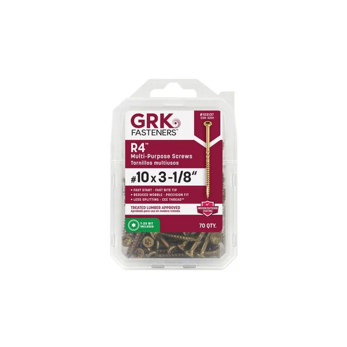 GRK Fasteners No. 10 X 3-1/8 in. L Star Climatek W-Cut Multi-Purpose Screws 1 pk