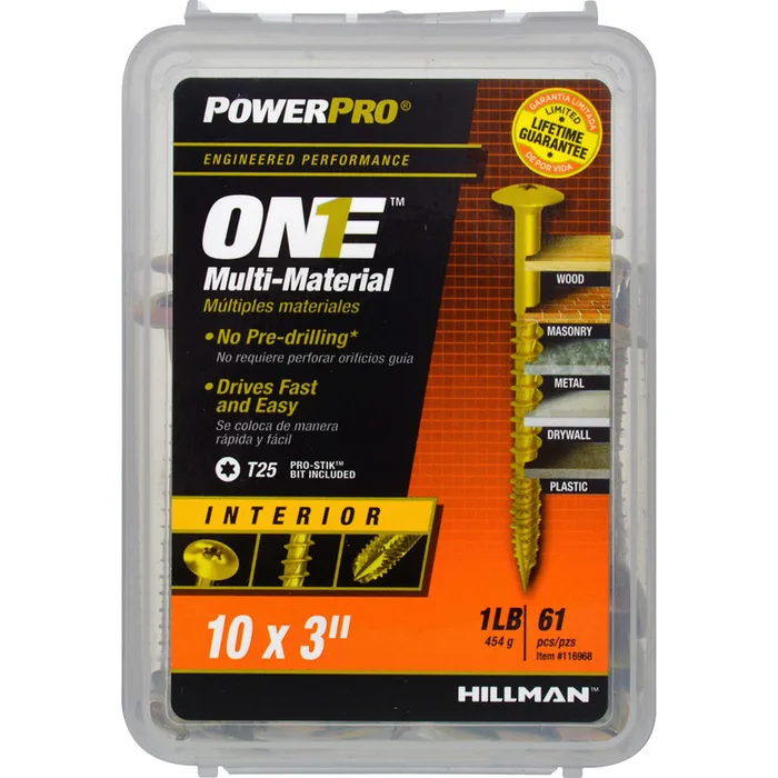 HILLMAN Power Pro No. 10 Ga. X 3 in. L Star Wafer Head Coarse Multi-Material Screws (Pack of 5)