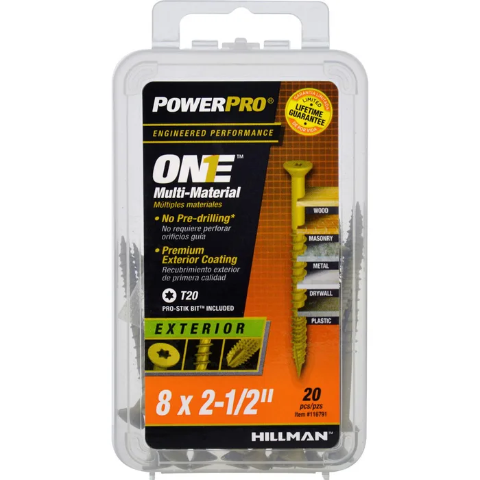 HILLMAN Power Pro No. 8 Ga. X 2-1/2 in. L Star Flat Head Coarse Multi-Material Screws (Pack of 5)