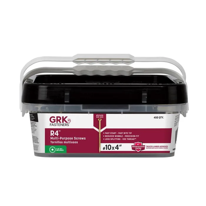 GRK Fasteners No. 10 in. X 4 in. L Star Flat Head W-Cut Multi-Purpose Screws