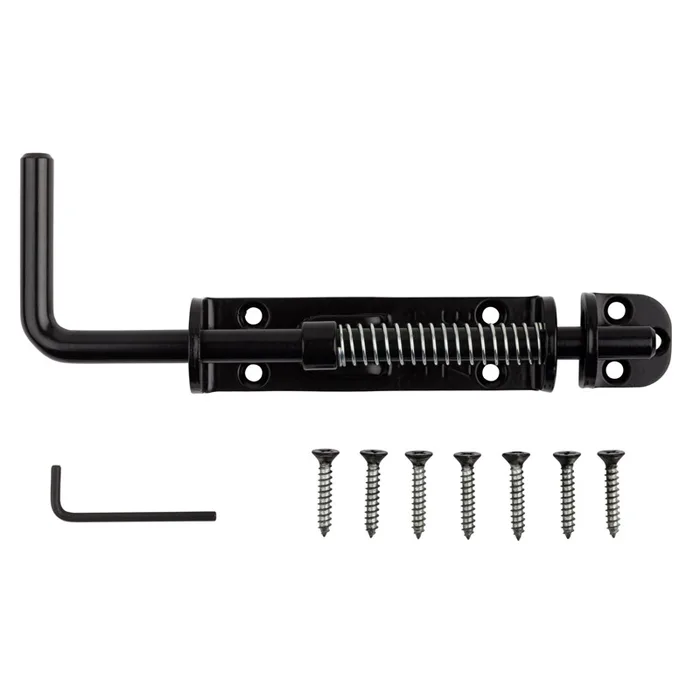 National Hardware Weather Guard 10.31 in. L Black Steel Sliding Bolt 1 pk