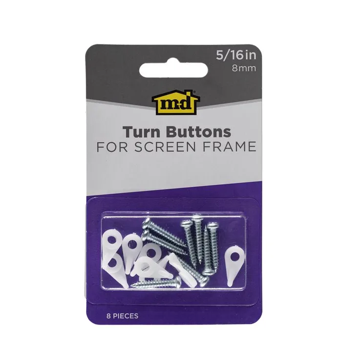 M-D Building Products White Plastic Turn Button 5/16 in. H 8 pc