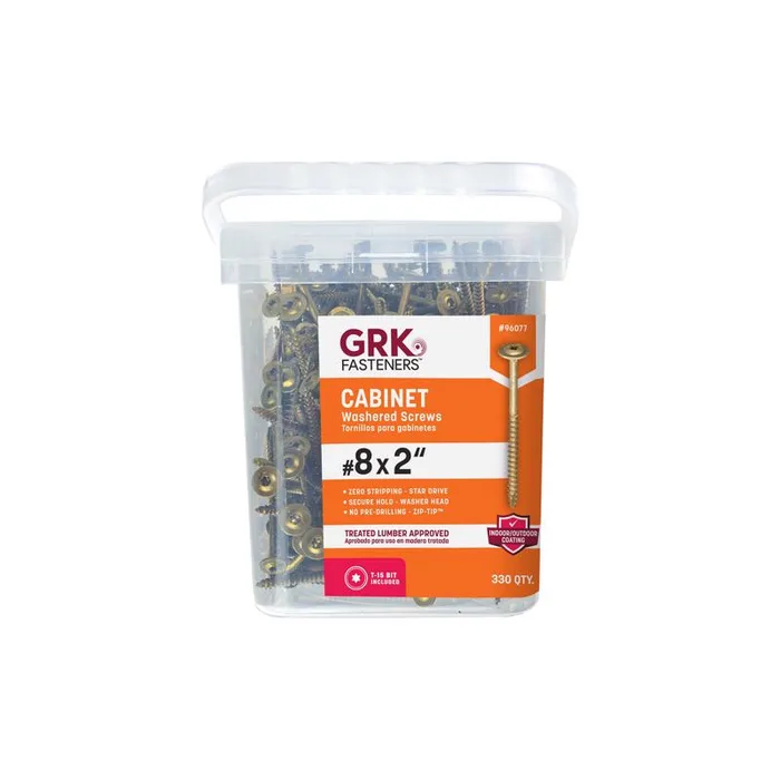 GRK Fasteners No. 8 X 2 in. L Star Climatek W-Cut Cabinet Screws 330 pk