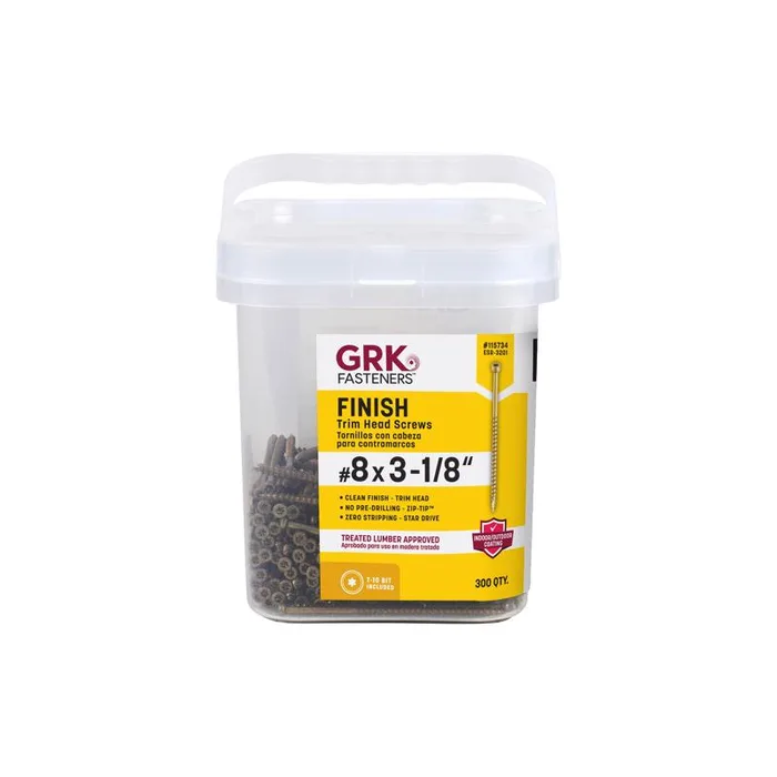 GRK Fasteners No. 8 in. X 3-1/8 in. L Star Trim Head W-Cut Trim Screws