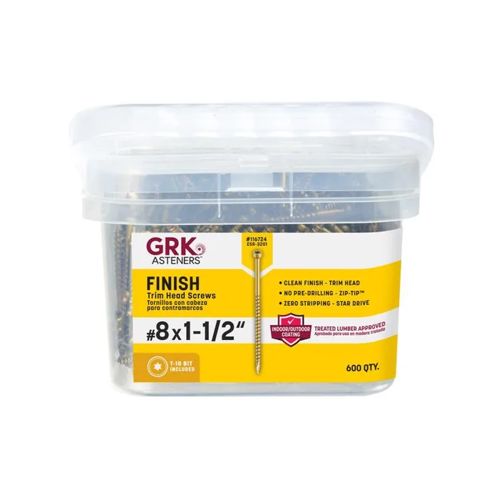 GRK Fasteners No. 8 in. X 1-1/2 in. L Star Trim Head W-Cut Trim Screws