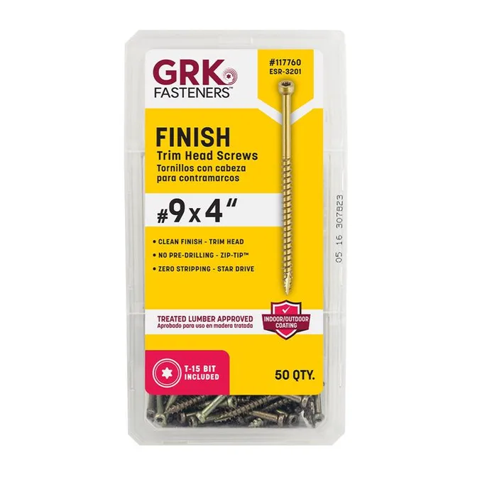 GRK Fasteners No. 9 in. X 4 in. L Star Trim Head W-Cut Trim Screws