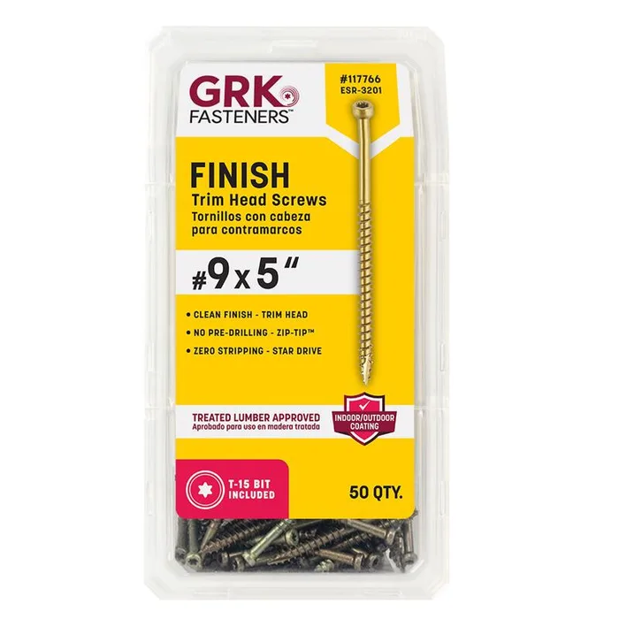 GRK Fasteners No. 9 in. X 5 in. L Star Trim Head W-Cut Trim Screws