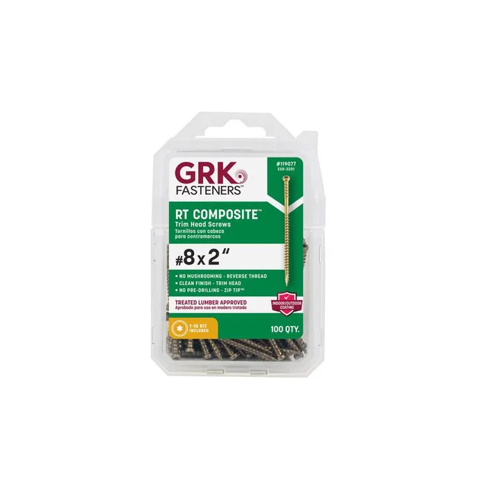 GRK Fasteners No. 8 in. X 2 in. L Star Trim Head W-Cut Trim Screws