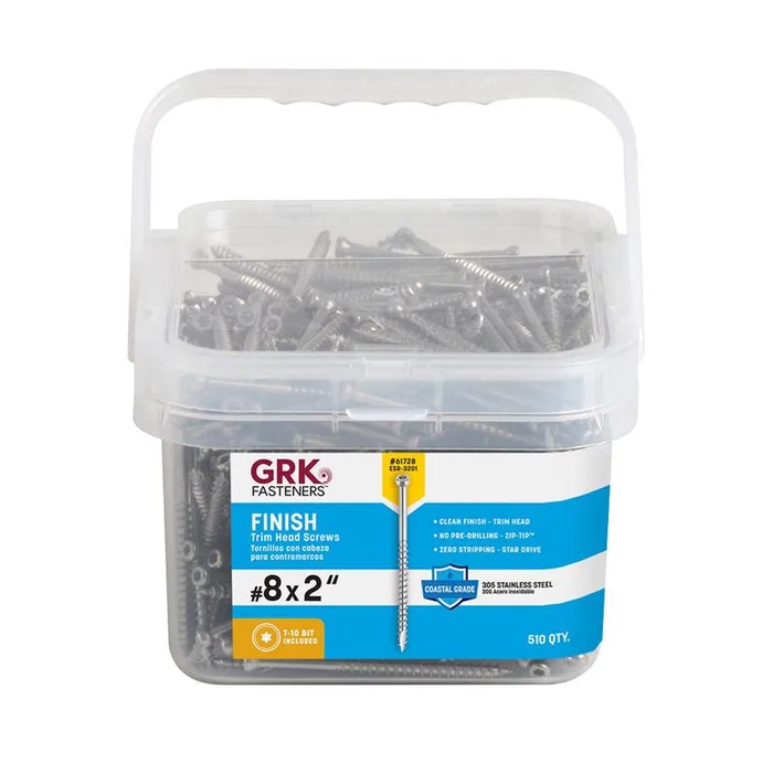 GRK Fasteners No. 8 in. X 2 in. L Star Trim Head W-Cut Trim Screws