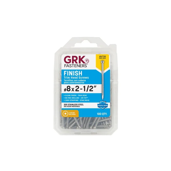 GRK Fasteners No. 8 in. X 2-1/2 in. L Star Trim Head W-Cut Trim Screws