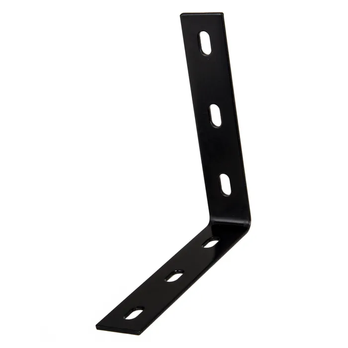 Hampton 7 in. H X 1-1/2 in. W Black Steel Inside L Corner Brace (Pack of 10)