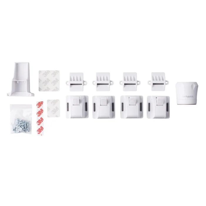 North States Toddleroo White Plastic Magnetic Cabinet Locks 4 pk