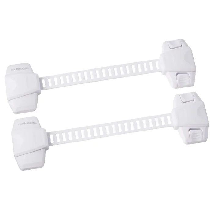 North States Toddleroo White Plastic Strap Lock 2 pk