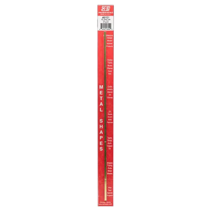 K&S 1/8 in. W X 12 in. L Square Brass Tube 1 pk