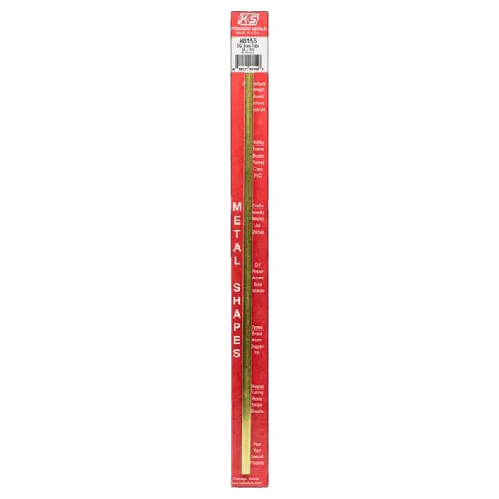 K&S 1/4 in. W X 12 in. L Square Brass Tube 1 pk