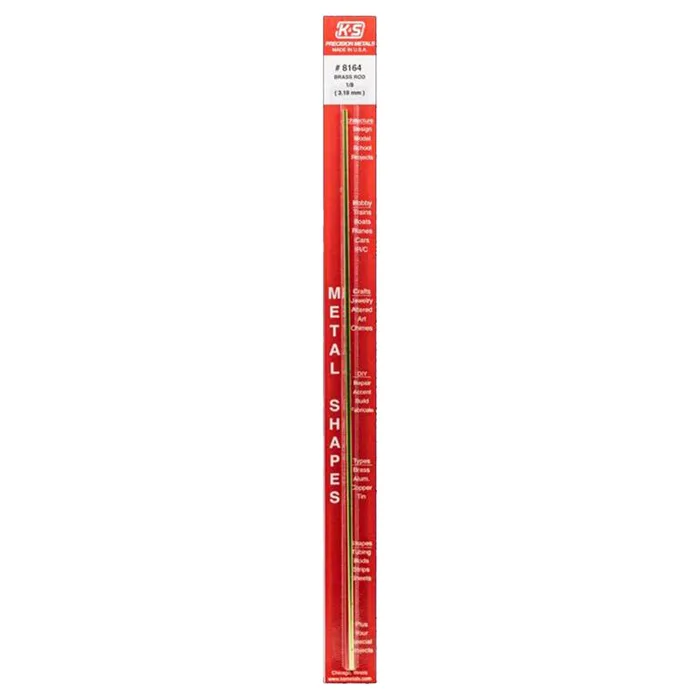 K&S 1/8 in. D X 12 in. L Brass Rod 1 pk