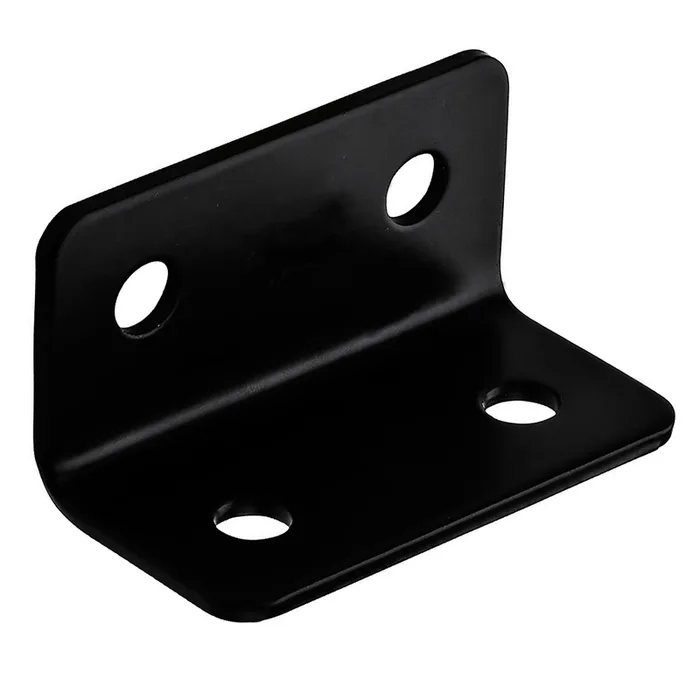 Hampton 1-5/8 in. H X 3 in. W X 1/8 in. D Black Steel Wide Corner Brace (Pack of 10)