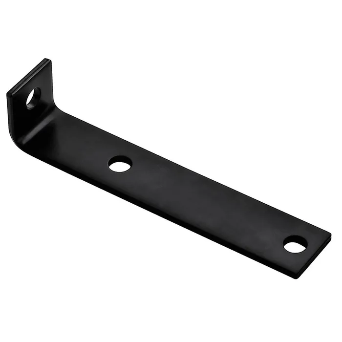 Hampton 7-1/2 in. H X 1-1/2 in. W X 3/16 in. D Black Steel Offset Leg Corner Brace (Pack of 10)