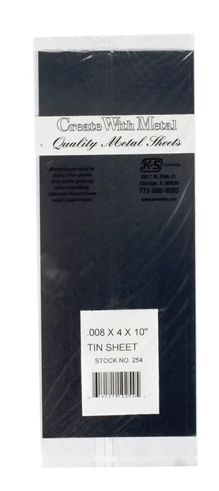K&S 0.008 in. X 4 in. W X 10 in. L Tin Sheet Metal (Pack of 6)