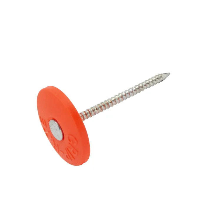 Grip-Rite 3 in. Cap Bright Plastic/Steel Nail Full Round Head 1 lb (Pack of 6)