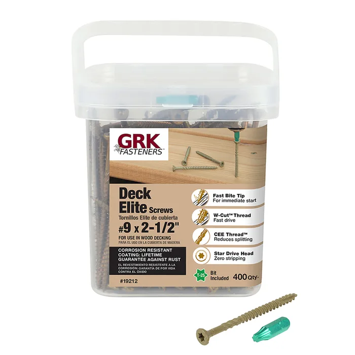 GRK Fasteners No. 9 in. X 2-1/2 in. L Tan Star Flat Head Deck Screws 400 pk