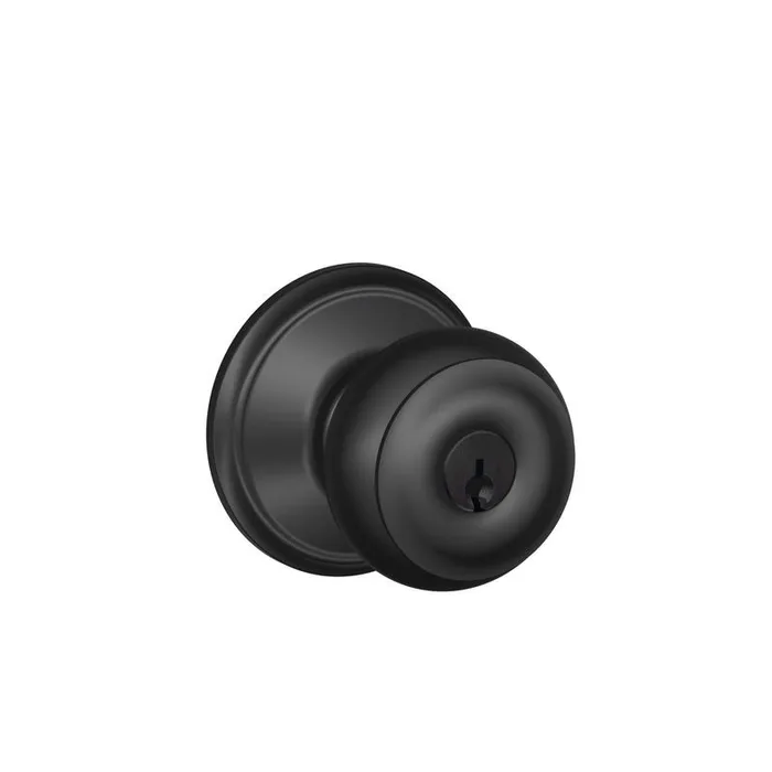 Schlage F-Series Georgian Matte Black Entry Knobs