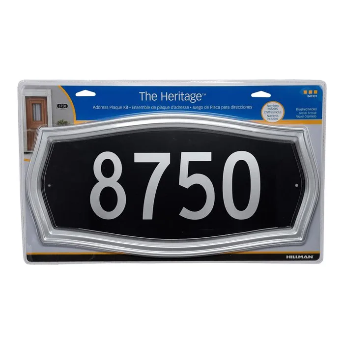 HILLMAN Distinctions Black Die-Cast Zinc Heritage Address Plate (Pack of 3)
