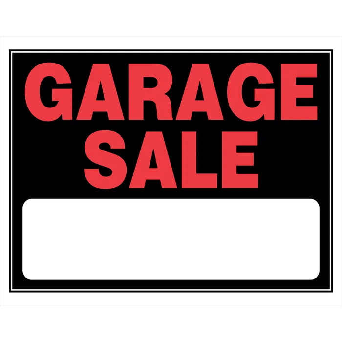 HILLMAN English Black Garage Sale Sign 15 in. H X 19 in. W (Pack of 6)