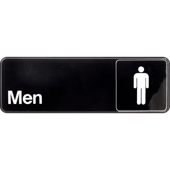 HILLMAN English Black Restroom Sign 3 in. H X 9 in. W (Pack of 6)