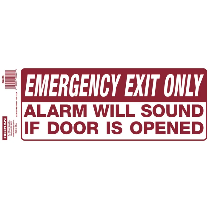 HILLMAN English White Exit Sign 4 in. H X 10 in. W (Pack of 10)