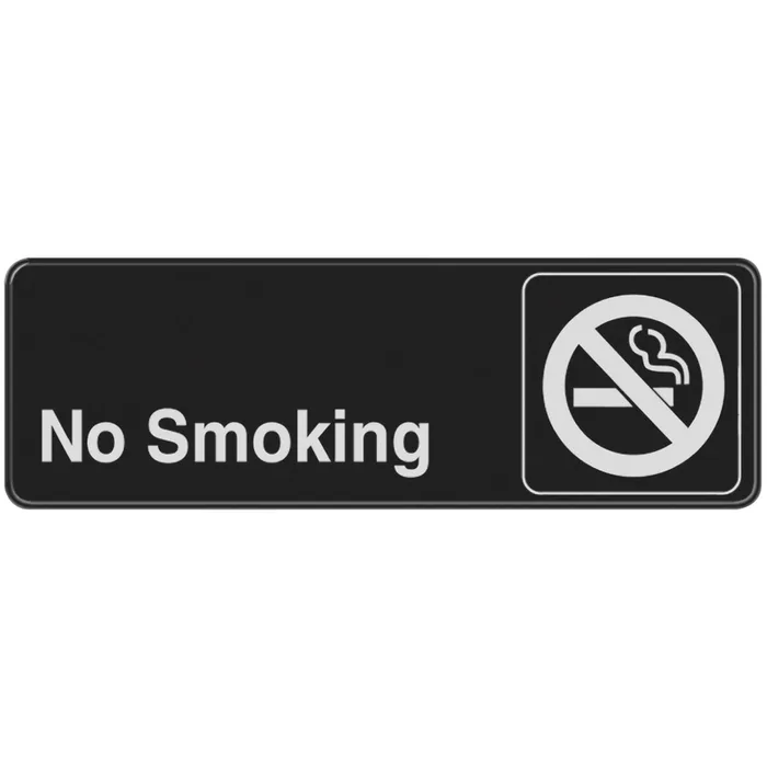 HILLMAN English Black No Smoking Sign 3 in. H X 9 in. W (Pack of 6)